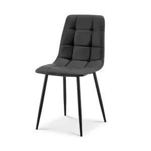 Zurich Grey Faux Leather Dining Chair with Modern Elegance