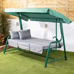 Alfresia Turin Reclining Swing Seat with Green Luxury Cushions