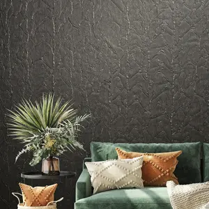 Galerie Natural Opulence Black Paper Geo Wallpaper Roll