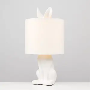 Chesnut Ceramic Hare 48cm Table Lamp White / Yes