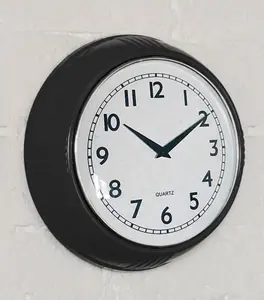 Kitchen Clock Black Retro Boston