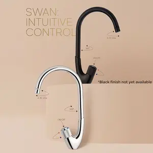 Hommix Rubineta Swan-33 Button Activated Elegant Kitchen Mixer with Flow Control