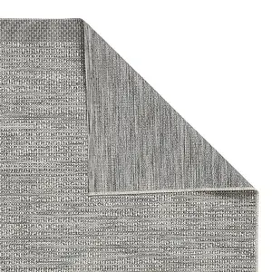 Seam Flat Weave Easy Clean Rug - Silver/Black - 160x220