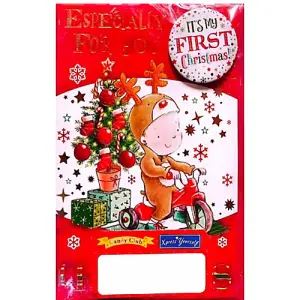 Simon Elvin Its My First Christmas Card (Pack of 6) Red/White/Green (One Size)