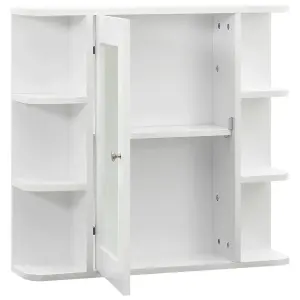 Berkfield Bathroom Mirror Cabinet White 66x17x63 cm MDF