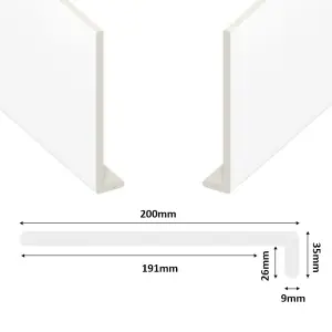 Window Sill Cover Board Plastic uPVC Window Cill Capping (L)1.25m (W)200mm (T)9mm