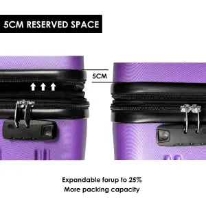 ABS Hard Shell Travel Trolley Suitcase 4 wheel Luggage Set Hand Luggage, (28 Inch, Purple)