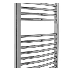 Right Radiators 1100x500 mm Bathroom Curved Heated Towel Rail Radiator Warmer Ladder Chrome