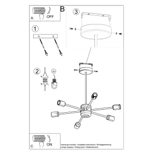 Lango Steel Black 6 Light Classic Chandelier