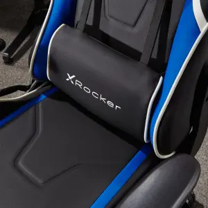 X-Rocker Agility Compact Gaming Chair Racing PC Reclining Adjustable PC Gaming Seat for Kids and Juniors - BLUE