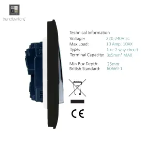 Trendiswitch Black 2 Gang 2 Way 10 Amp Switch