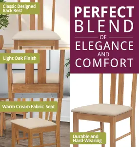 Hallowood Furniture Aston Pair of Dining Chair in Light Oak Finish