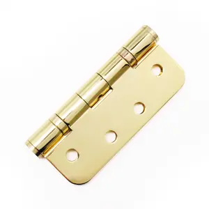 EAI 4" Fire Door Hinges 4" Stainless Steel Grade 13  - 102x76x3mm - RADIUS - PVD Brass - Pair - Including Screws