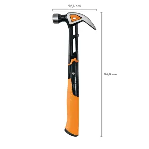 Fiskars 1027202 Anti Shock IsoCore Finishing Hammer 16oz Curved Claw 13.5 Inch