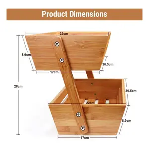 Broady Bamboo 2 Tiered Stand