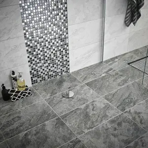 Haver Light grey Matt Travertine effect Ceramic Indoor Wall & floor Tile, Pack of 6, (L)600mm (W)300mm