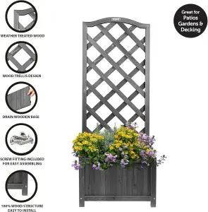 AAMEN 120CM Rectangular Trellis Lattice Planter For Climbing Flower Plants