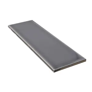 Johnson Tiles Mayfair Dark grey Gloss Ceramic Indoor Wall Tile, Pack of 54, (L)245mm (W)75mm