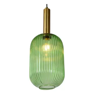 Lucide Maloto Retro Pendant Light 20cm - 1xE27 - Green