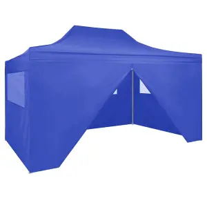 Berkfield Professional Folding Party Tent with 4 Sidewalls 3x4 m Steel Blue