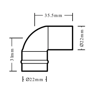 Flomasta End feed 90° Equal Street Pipe elbow (Dia)22mm 22mm