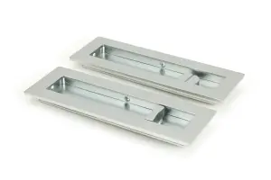 From The Anvil Satin Chrome 175mm Plain Rectangular Pull - Privacy Set