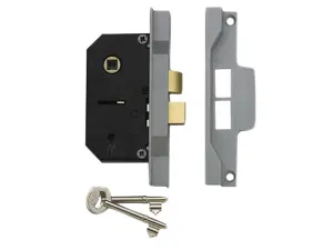 UNION 2242 2 Lever Mortice Rebated Sashlock Silver Enamel 78.5mm 3in Visi