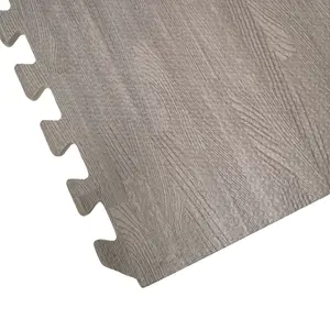 Samuel Alexander 16 Piece Grey Wood Effect EVA Foam Floor Protective Tiles or Mats 60x60cm Each