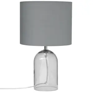 Table Lamp Transparent with Grey DEVOLL