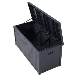 430L Lockable Waterproof Plastic Outdoor Garden Storage Box with Lid, Grey