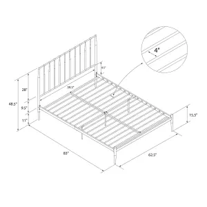 Giulia Modern Metal Bed White, King