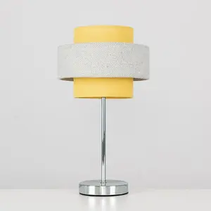 Bogaerts Metal Table Lamp Mustard/Herringbone / Included