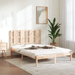 Berkfield Bed Frame Solid Wood Pine 140x190 cm