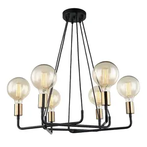 Luminosa Modern Hanging Pendant Bronze, Black 6 Light , E27