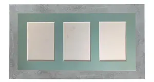 Metro Mineral Grey Frame with Blue Mount for 3 Image Sizes 7 x 5 Inch