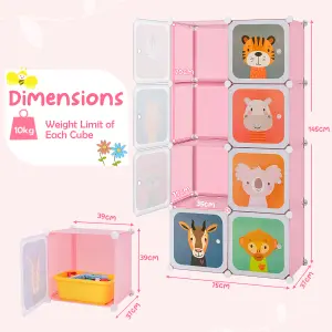 COSTWAY 8-Cube Baby Closet Dresser Portable Kids Wardrobe Children's Storage Organizer