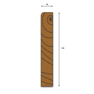 WOODLINE Prime Oak Hardwood Skirting & Architrave 120mm x 19mm x 2400mm - Unfinished (5 PACK)