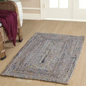 JEANNIE Rectangular Kids Rug Ethical Source with Recycled Denim / 90 cm x 150 cm