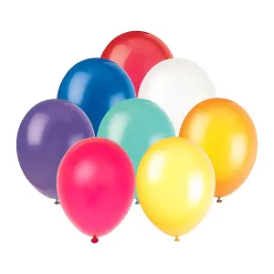 Unique Party Latex Plain Balloons (Pack of 72) Multicoloured (One Size)