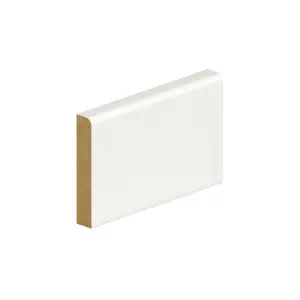 PACK OF 10 (Total 10 Units) - 18mm Thick Primed MDF Round One Edge Skirting Board - 18mm (T) x 144mm (W) x 4200mm (L)