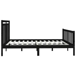 Berkfield Bed Frame Black Solid Wood Pine 200x200 cm