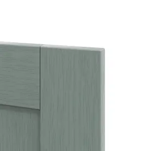 GoodHome Alpinia Matt green wood effect Shaker Tall larder Cabinet door (W)600mm (H)1181mm (T)18mm