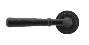 From The Anvil Matt Black Hammered Newbury Lever on Rose Set (Art Deco) - Unsprung