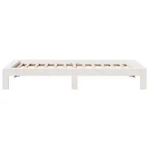 Berkfield Bed Frame without Mattress White 90x190 cm Single Solid Wood Pine