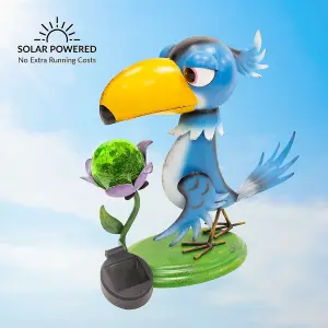 Metal Toucan Garden Ornament With Solar Powered Light