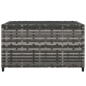 Berkfield Square Garden Coffee Table Grey 50x50x30 cm Poly Rattan