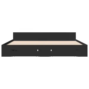 Berkfield Bed Frame with Drawers without Mattress Black 200x200 cm