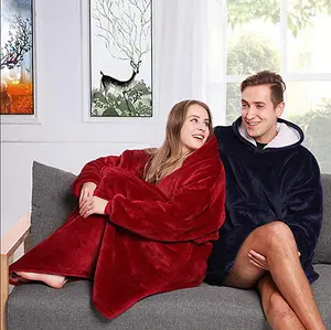 One Size Comfortable Oversized Sherpa Hoodie Blanket