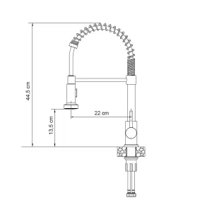 Quadron Salma Black coil kitchen tap with spray function