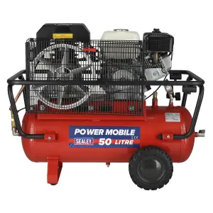 Sealey Air Compressor 50L Belt Drive Petrol Engine 5.5hp SA5055